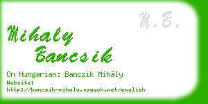 mihaly bancsik business card