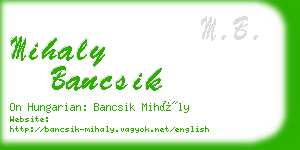 mihaly bancsik business card